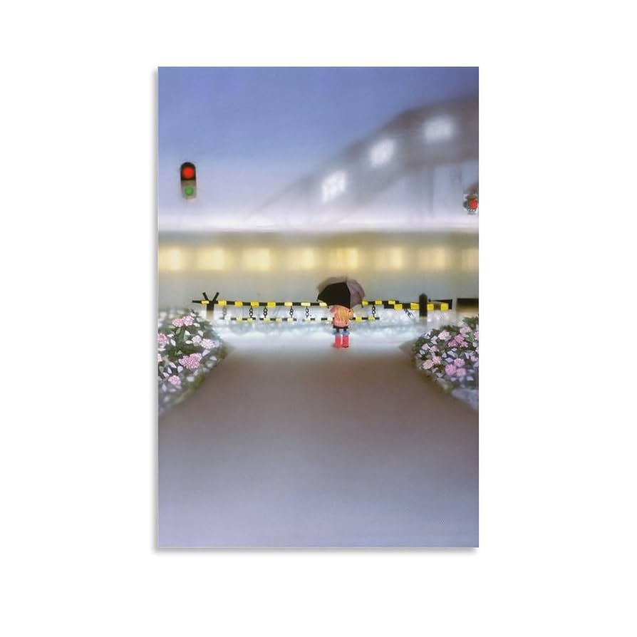 Amazon.co.jp: 藤城清治 あじさいと踏切 絵画 ポスター 工芸品の